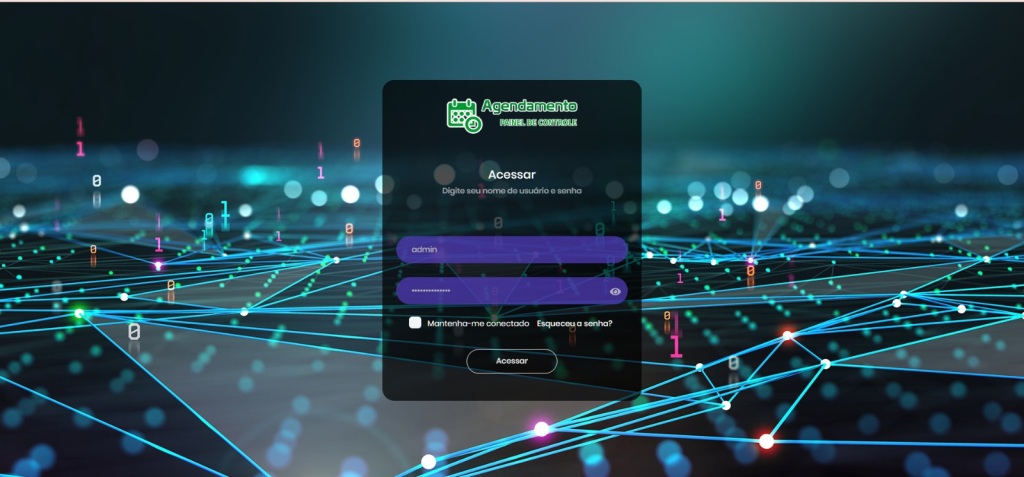 Tela de login do nosso sistema de agendamento whilelabel