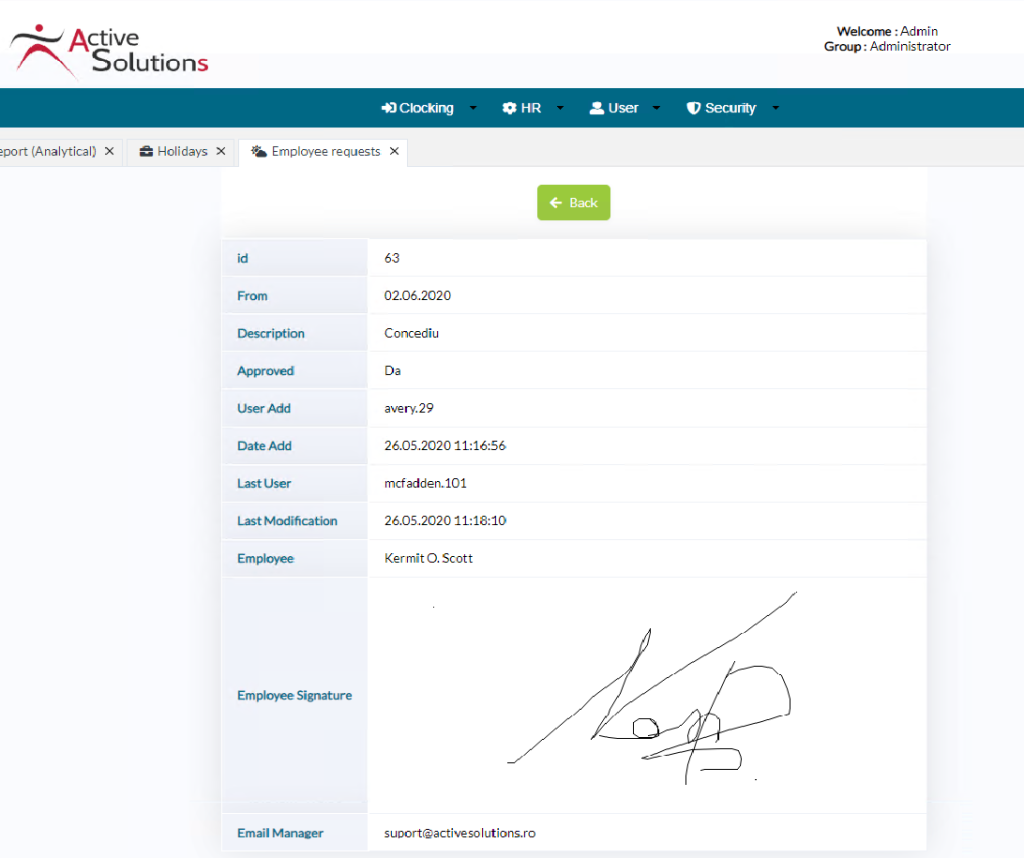 Type of requests definition with all needed settings (legal and internal use)